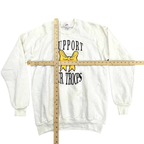 90s VTG U.S.A Military Support Our Troops Sweatshirt Sz Medium - Picture 2 of 4